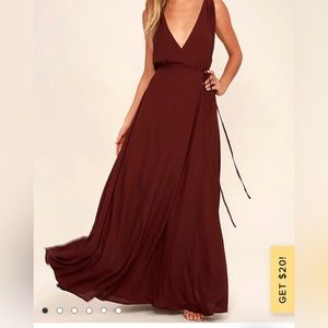 Lulus Burgundy Maxi Dress - Side Medium